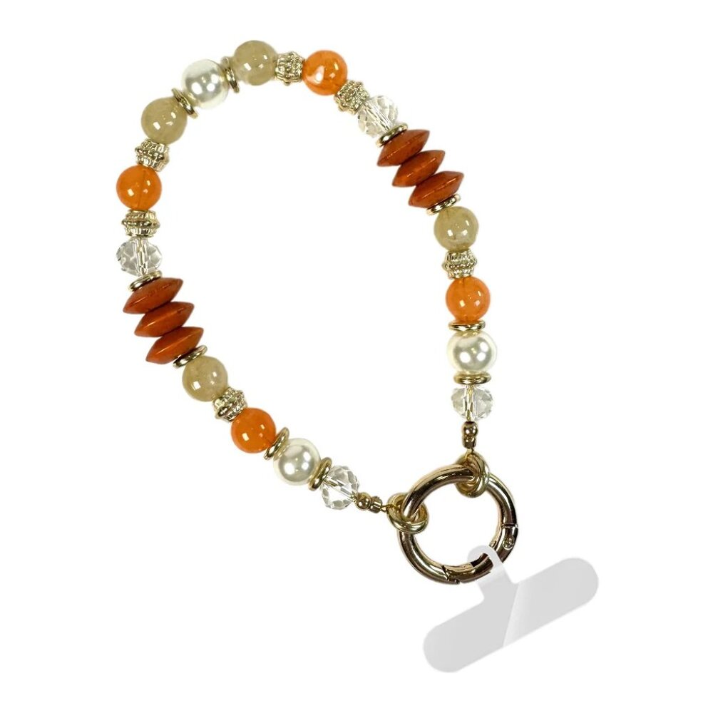 NWT Arizona Orange Multi Clip & Go Beaded Wristlet Phone Carrier or Bag Charm